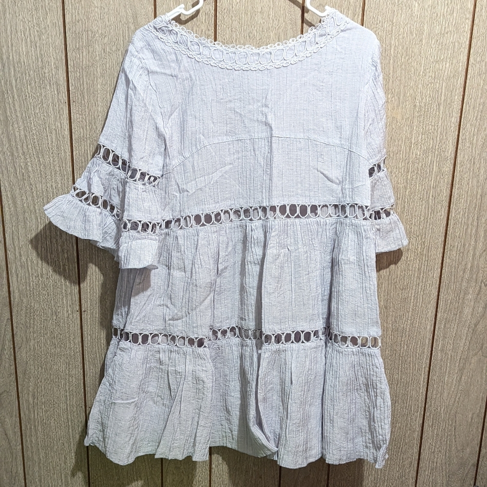 Anthropologie eri + ali Lavender Clara Lace Swing Dress SP Small Petite - Picture 3 of 8